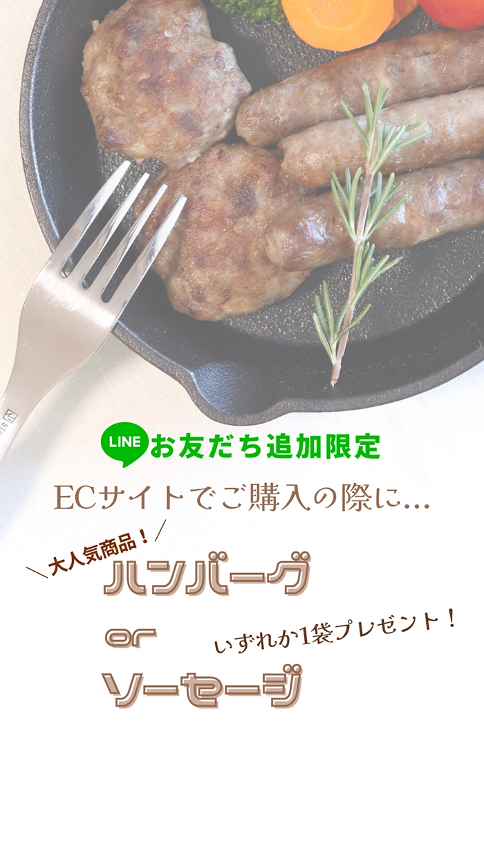 LINEお友だち追加限定 ハンバーグorソーセージプレゼント
